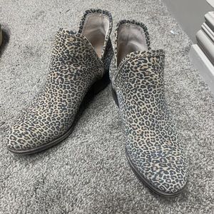 Leopard print booties